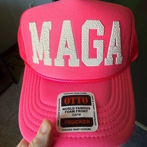 MAGA OTTO Bright Pink Trucker Hat with White Lettering